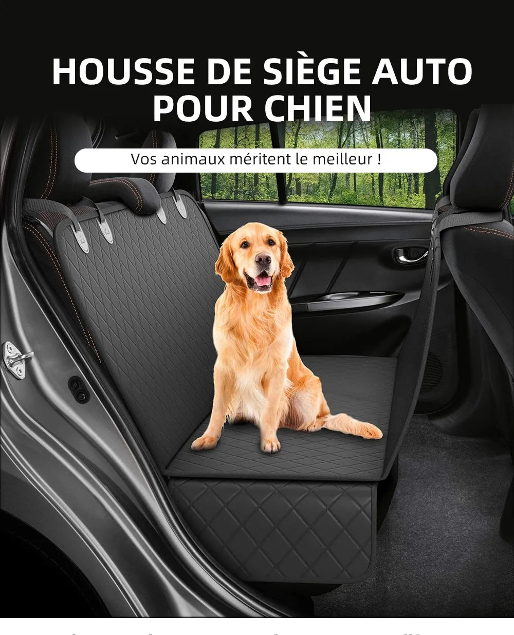 Pet Hammock Car Seat with Mesh Window
